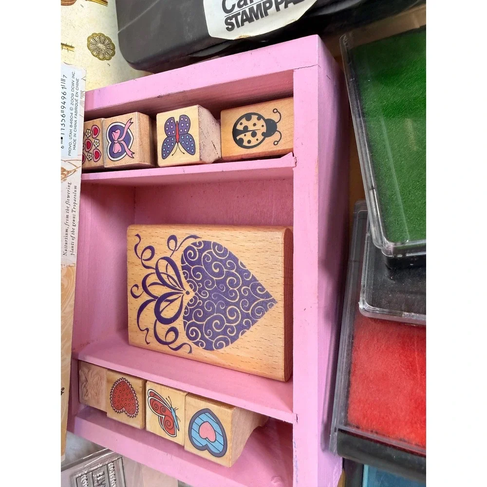 Scrapbooking Card Making Supply Lot DCWV Mariposa Matstack Stencils Stamps Tape